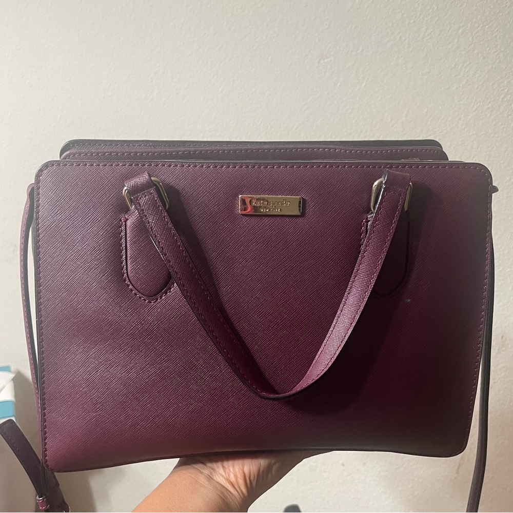 Kate Spade Burgundy/Maroon tote-shoulder bag